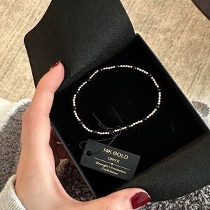 14K Gold Onyx Bracelet
